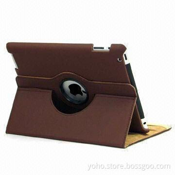 Brown 360 Degrees Case for iPad 2 and 3 with Elastic Closure Strap, Multi-color Available